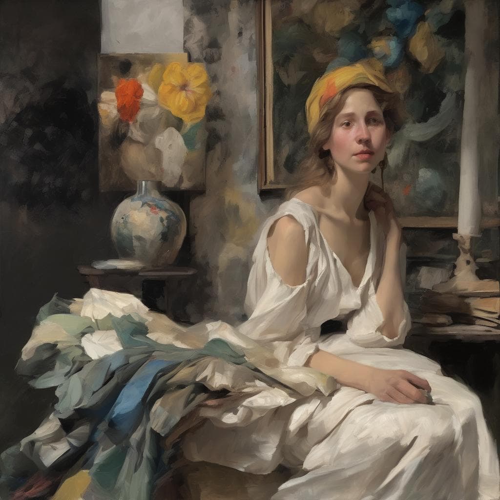 Ομορφο πορτρέτο νεαρής γυναίκας σε καμβά με καλλιτεχνικά ρεύματα και ιστορικές σχέσεις.